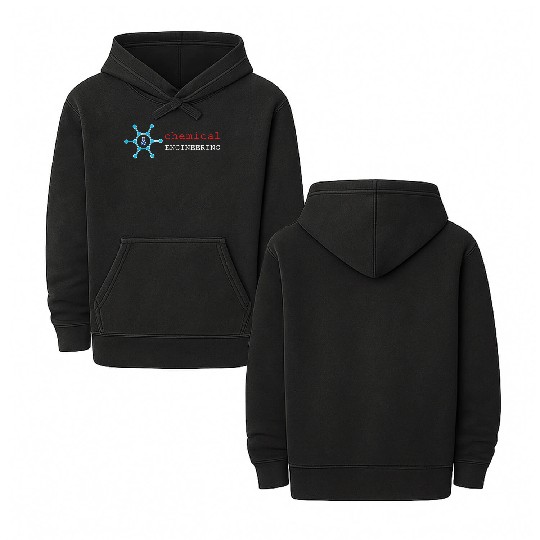 chemical engineering text, chemistry logo Double Sided Mineral Wash Hoodies