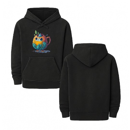 Colorful Tea Bot Double Sided Mineral Wash Hoodies