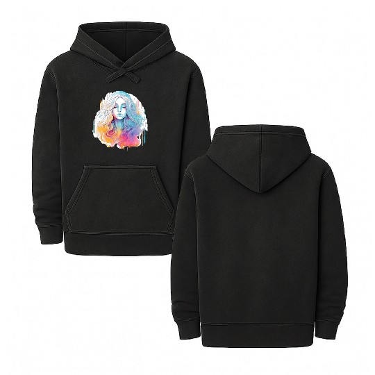 Glimmering Holographic Girl The Future is Now Double Sided Mineral Wash Hoodies