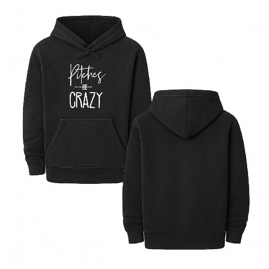 Baseball for Women - Pitches be Crazy Double Sided Mineral Wash Hoodies