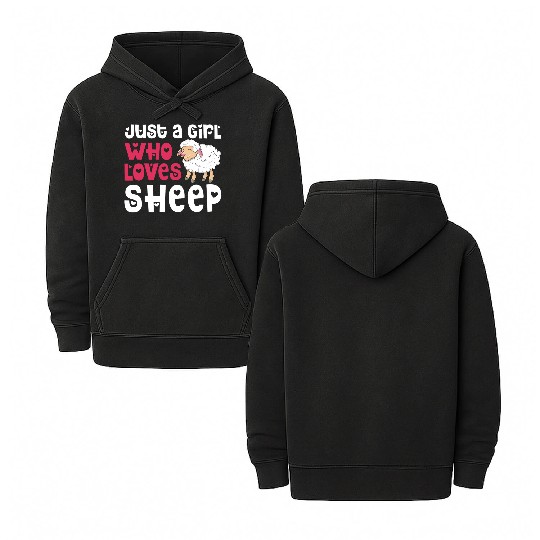 Cool Sheep For Women Girls Lamb Lover Sheep Double Sided Mineral Wash Hoodies