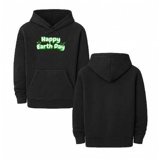 Happy Earth Day design . Double Sided Mineral Wash Hoodies