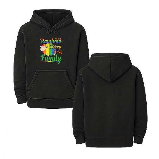 I’m Rainbow Sheep Of The Family Double Sided Mineral Wash Hoodies
