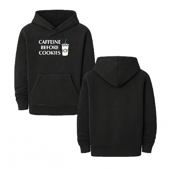 Caffeine Before Cookies Double Sided Mineral Wash Hoodies