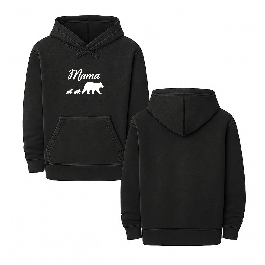 Mama Bear - With Two Cubs Twin Mom Mother's Day Gi Double Sided Mineral Wash Hoodies