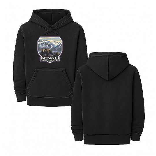 Denali national park Double Sided Mineral Wash Hoodies