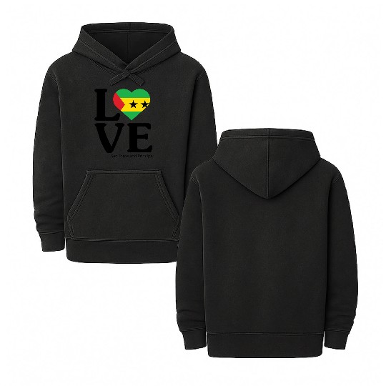 Love Sao Tome and Principe Double Sided Mineral Wash Hoodies