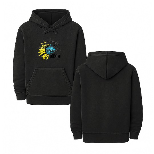 Sunflower Ukrainian Flag I Stand With Ukraine Ukra Double Sided Mineral Wash Hoodies