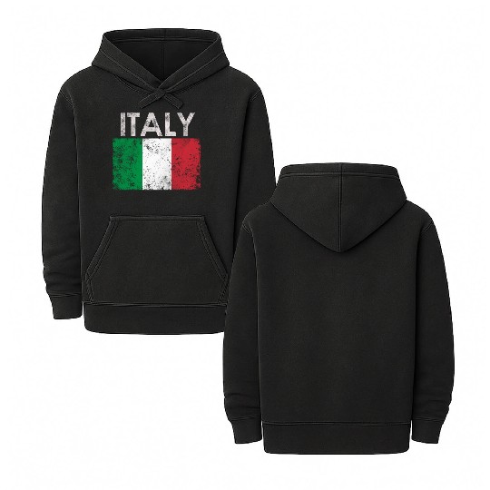 Italy Italia Italian Flag Pride Double Sided Mineral Wash Hoodies
