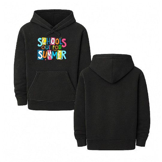 Last Day Of School Schools Out For Summer Teacher Double Sided Mineral Wash Hoodies