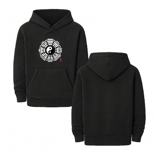 Tai Chi Yin Yang Fu Bagua Double Sided Mineral Wash Hoodies