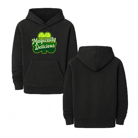 St Patric Day 2021 Magically Delicious Luck Double Sided Mineral Wash Hoodies