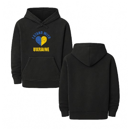 Support Ukraine I Stand With Ukraine Ukrainian Double Sided Mineral Wash Hoodies