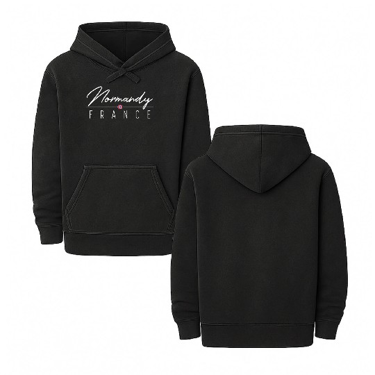 Normandy France Double Sided Mineral Wash Hoodies