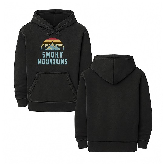 Retro Great Smoky Mountains National Park Double Sided Mineral Wash Hoodies
