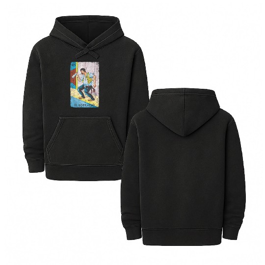 Loteria El Borracho Colorful Tarot Card Double Sided Mineral Wash Hoodies