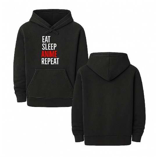 Eat Sleep Anime Repeat Double Sided Mineral Wash Hoodies