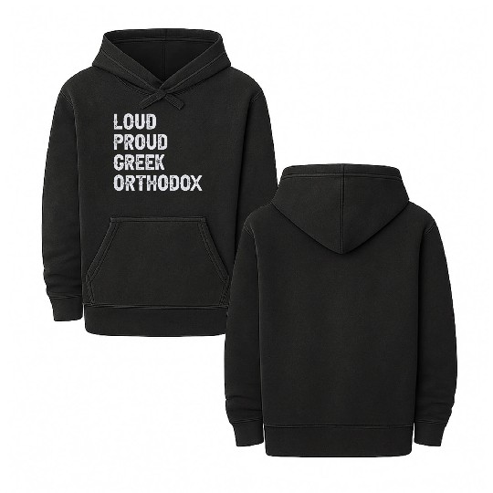 Loud Proud Greek Orthodox Double Sided Mineral Wash Hoodies