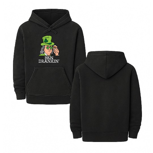 Ben Drankin Saint Paddys St Patric Day Double Sided Mineral Wash Hoodies