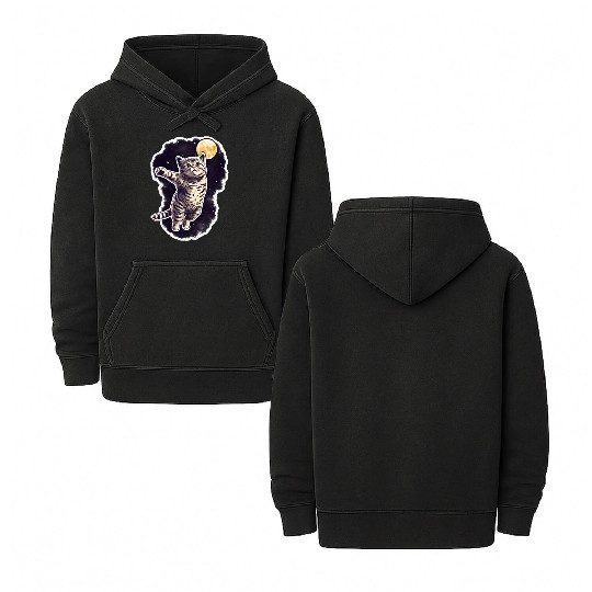 Space cat Double Sided Mineral Wash Hoodies