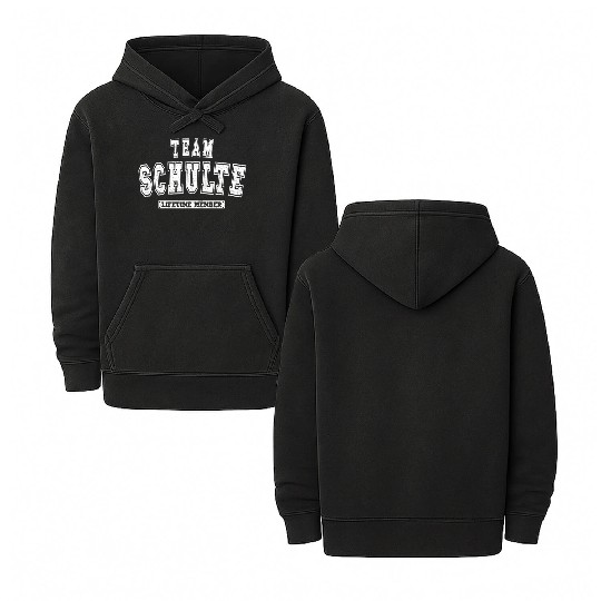 Team Schulte Lifetime Member Family Last Name Double Sided Mineral Wash Hoodies