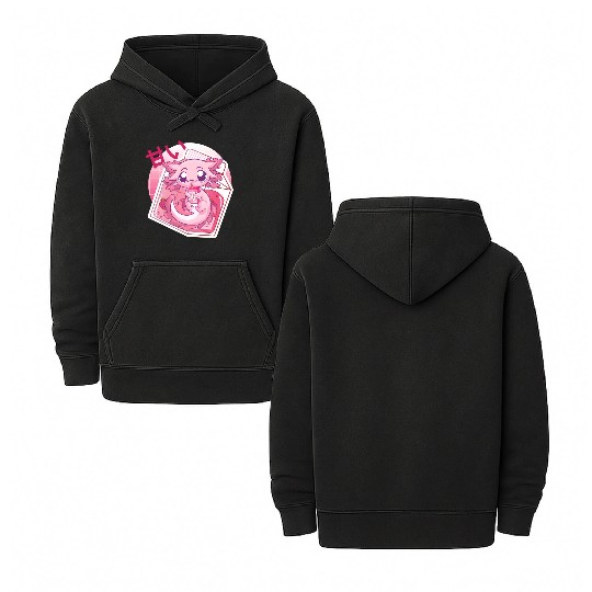 Axolotl Pastel Goth Strawberry Milk Shake Anime Ja Double Sided Mineral Wash Hoodies