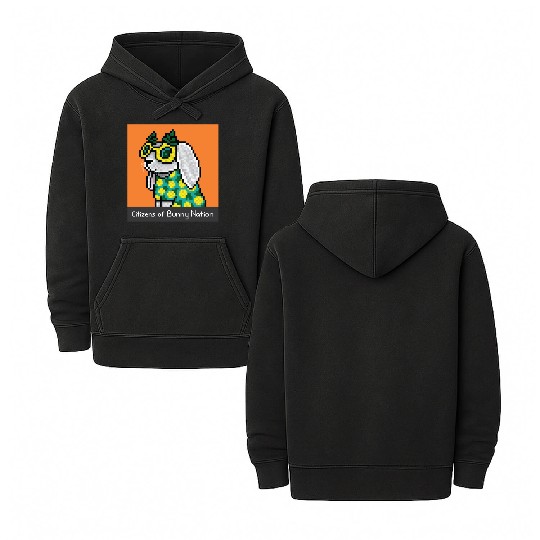 Citizens of Bunny Nation NFT #90 Artwork Double Sided Mineral Wash Hoodies