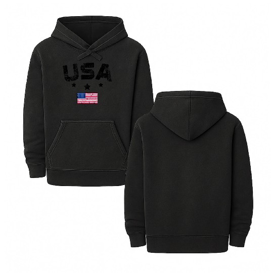 Father's day Best dad ever with US american flag Double Sided Mineral Wash Hoodies