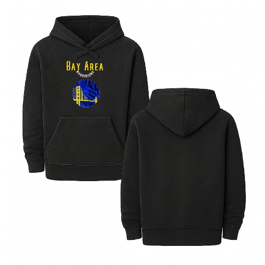 San Francisco Bay Area Bridge Polynesian Warrior T Double Sided Mineral Wash Hoodies