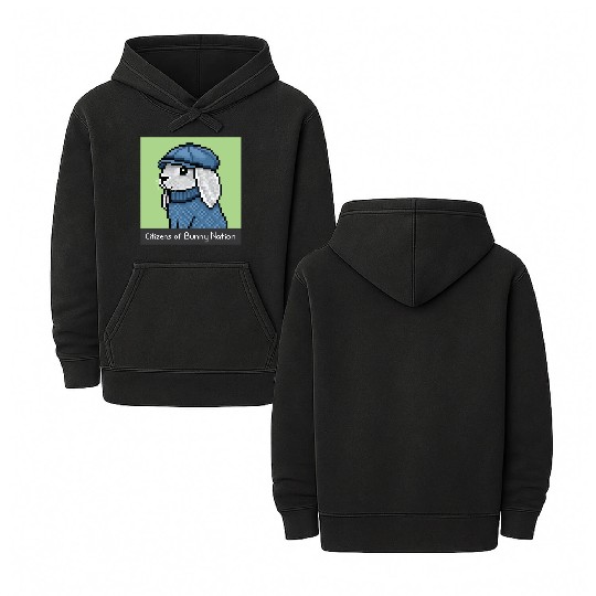 Citizens of Bunny Nation NFT #40 Artwork Double Sided Mineral Wash Hoodies