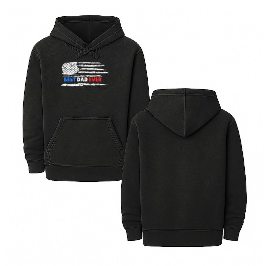 Father's day Best dad ever with US american Double Sided Mineral Wash Hoodies