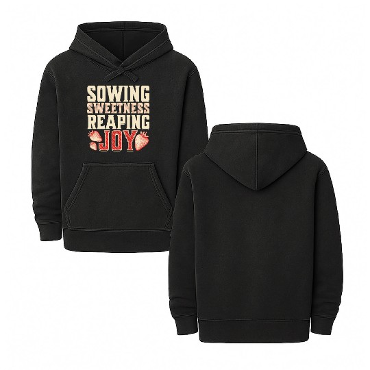 Strawberry Farmer, Sowing Sweetness Reaping Joy Double Sided Mineral Wash Hoodies