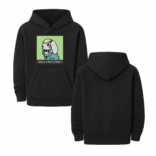 Citizens of Bunny Nation NFT #11 Artwork Double Sided Mineral Wash Hoodies