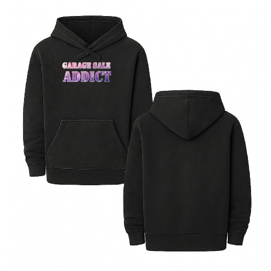 Garage Sale Addict pink purple watercolor Double Sided Mineral Wash Hoodies