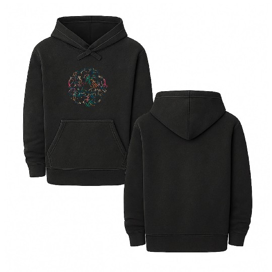 abstract flower Double Sided Mineral Wash Hoodies
