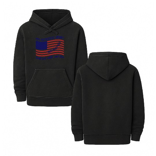 My patriotic heart beats red white and blue Double Sided Mineral Wash Hoodies