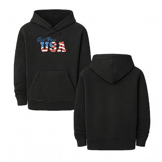 God Bless America Double Sided Mineral Wash Hoodies