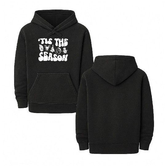 Tis The Season - Christmas Vibes - Cozy Season Double Sided Mineral Wash Hoodies