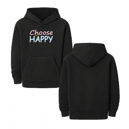 Choose Happy/Cheerful Vibes/Women&Kids Design D83D DE0A D83D DC99 Double Sided Mineral Wash Hoodies