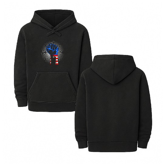 American Fist Stars and Stripes USA Party Double Sided Mineral Wash Hoodies