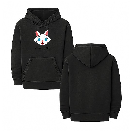 Mewsome White Cat Face Double Sided Mineral Wash Hoodies