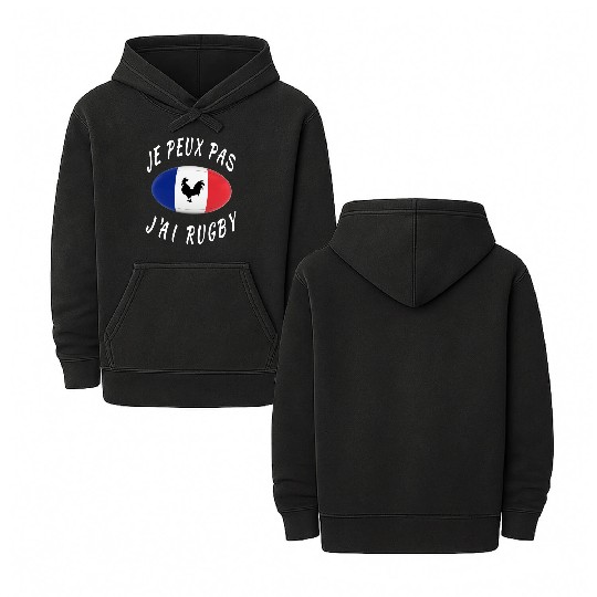 Je Peux Pas J ai Rugby France Rugby Cadeau Double Sided Mineral Wash Hoodies