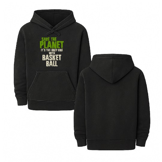 Save The Planet Basketball Lover Double Sided Mineral Wash Hoodies