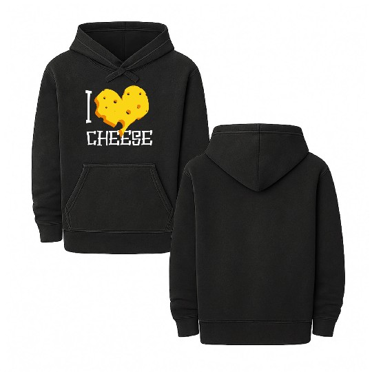 I Love Cheese Double Sided Mineral Wash Hoodies
