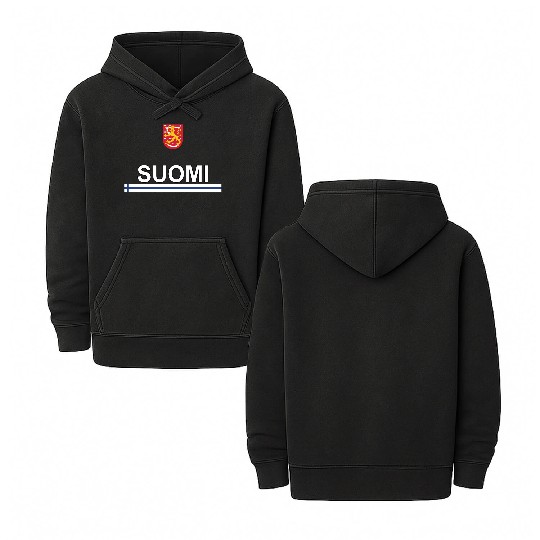 Suomi Sports Finland Flag And Emblem Double Sided Mineral Wash Hoodies