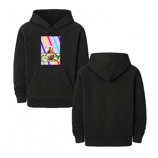 WILD NATURE. HIPPO design collection Double Sided Mineral Wash Hoodies