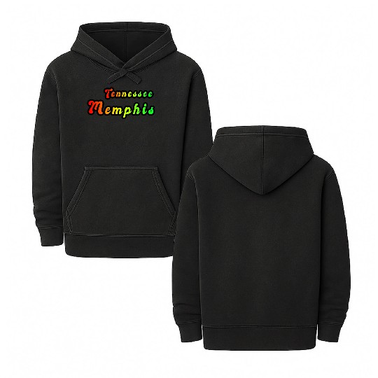 Memphis Tennessee rainbow design Double Sided Mineral Wash Hoodies