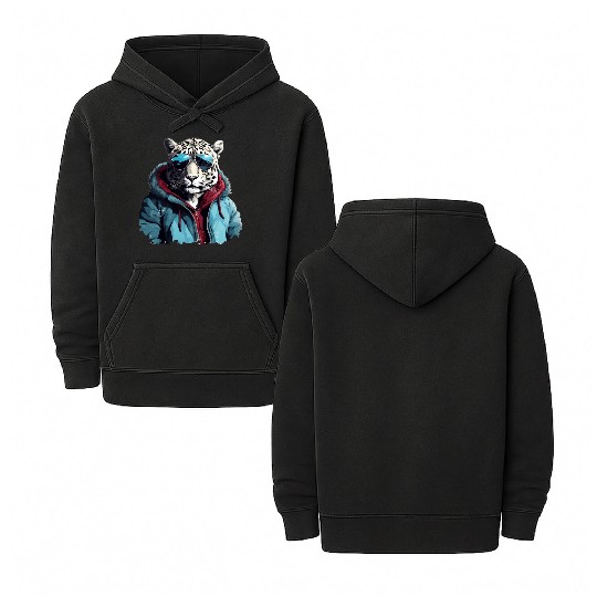 Street Style Snow Leopard | Leopard Lovers Double Sided Mineral Wash Hoodies
