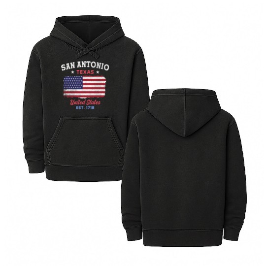 San Antonio Texas est 1718 Design for proud San Double Sided Mineral Wash Hoodies