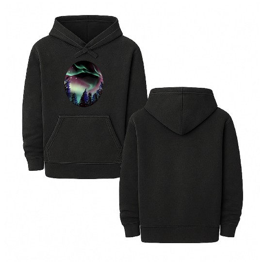 Northern Lights Aurora Borealis For Or Double Sided Mineral Wash Hoodies